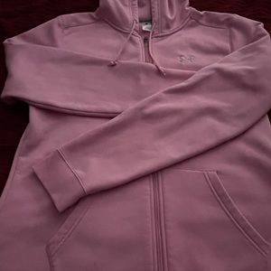 Pink zip up under armor hoodie size medium